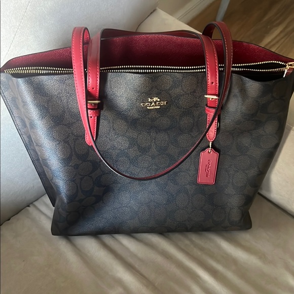Coach Brown and Red Women´s Tote Bag